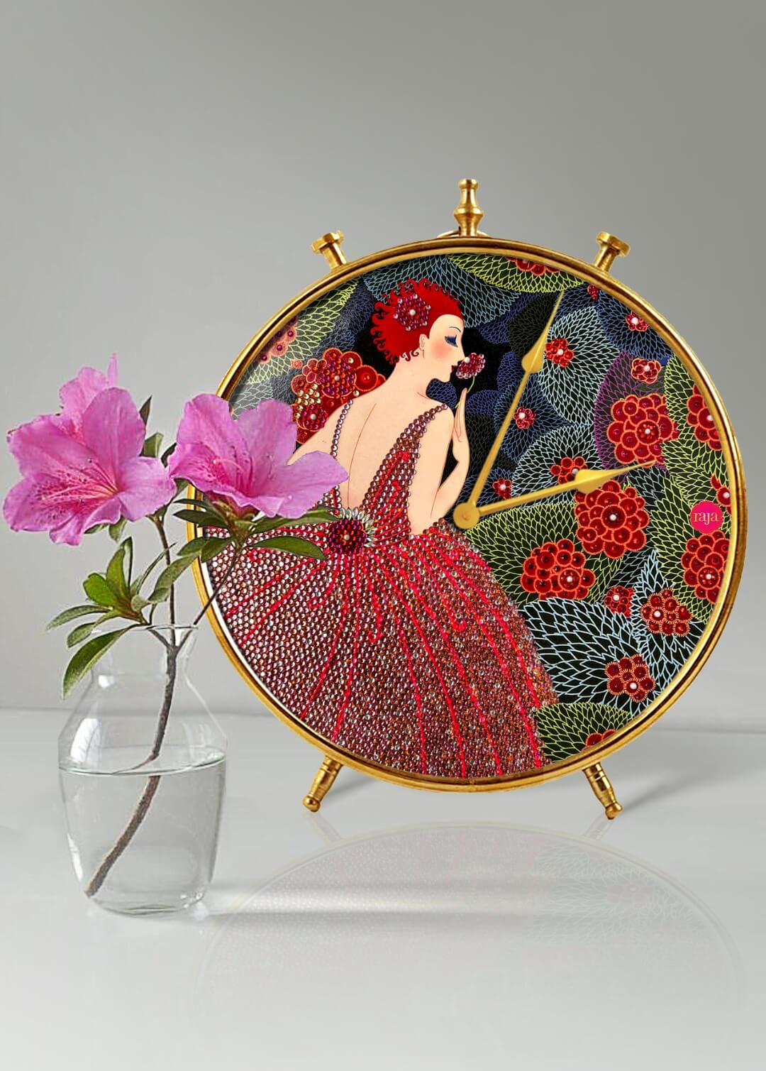 Erté Art Deco Table Clock - Rajatimeless